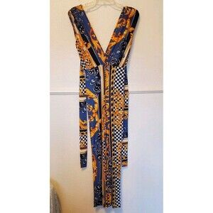 Starlette Jumpsuit Deep V Neck With Belt Party Cocktails Womens Size L